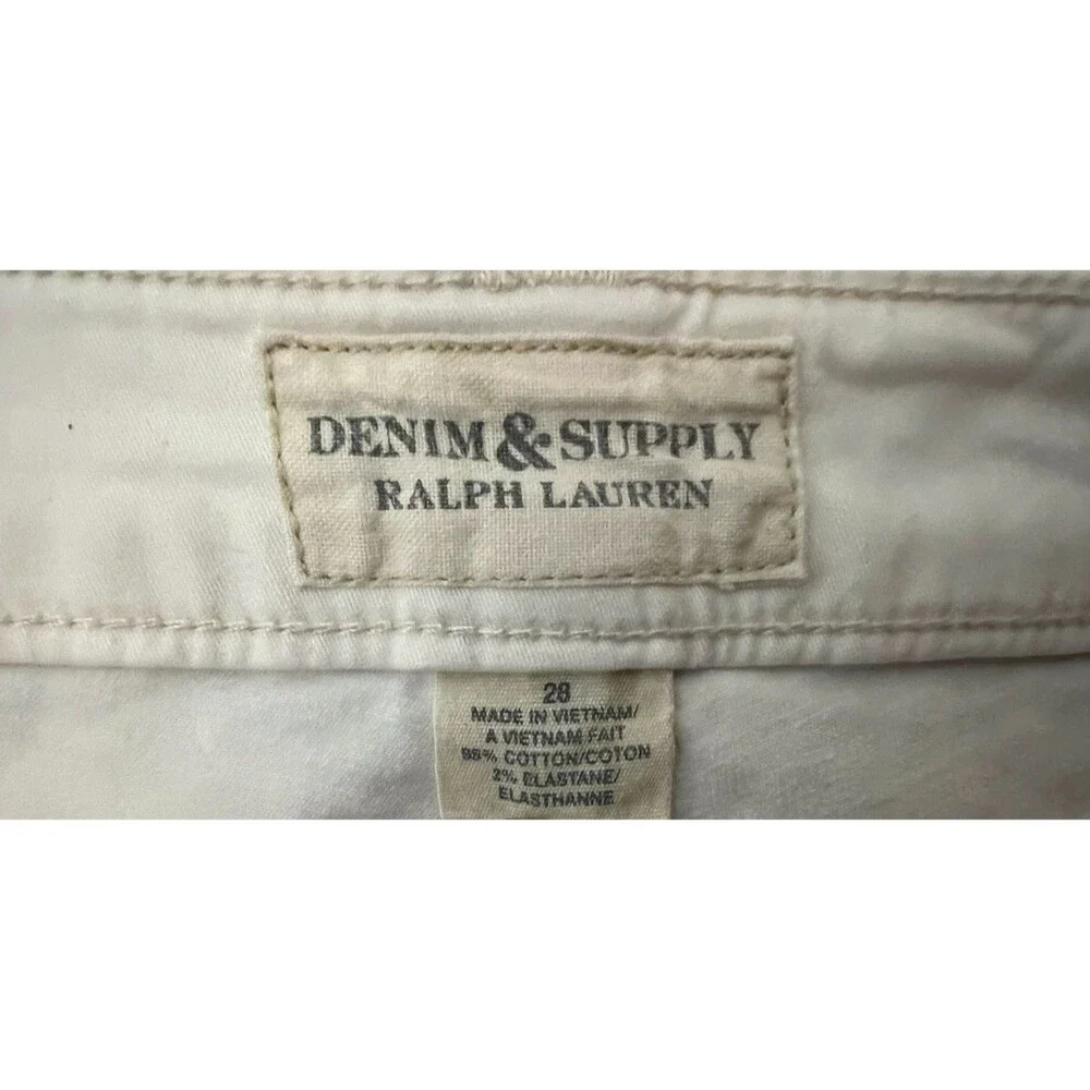 Denim & Supply Ralph Lauren Women's Off White Skinny Jeans w Zip Ankle  Size 28